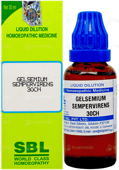Sbl Gelsemium Sempervirens 30Ch Dilution 30Ml Sbl Gelsemium Sempervirens 30Ch Dilution 30Ml