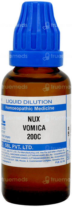 Sbl Nux Vomica 200c Dilution 30ml