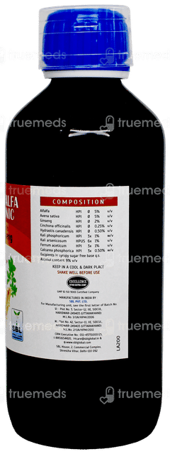 Sbl Alfalfa With Ginseng Sugar Free Tonic 180Ml