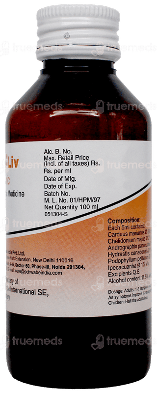 Dr Willmar Schwabe Alpha Liv Liver Tonic 100Ml