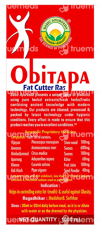 Basic Ayurveda Obitapa Fat Cutter Ras 1000 ML