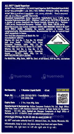 All Out Ultra Liquid Vaporiser Refill 45ml