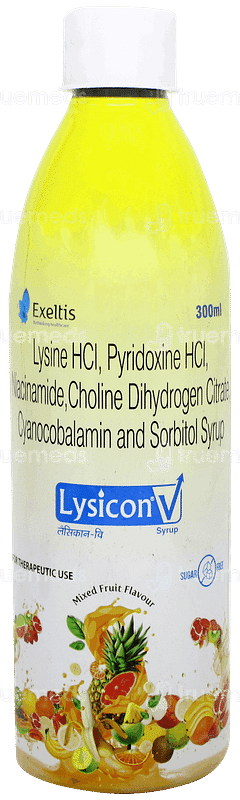 Lysicon V Mixed Fruit Flavour Sugar Free Syrup 300ml