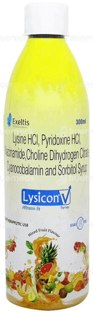 Lysicon V Mixed Fruit Flavour Sugar Free Syrup 300ml