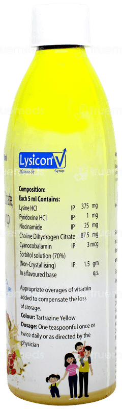 Lysicon V Mixed Fruit Flavour Sugar Free Syrup 300ml Lysicon V Mixed Fruit Flavour Sugar Free Syrup 300ml