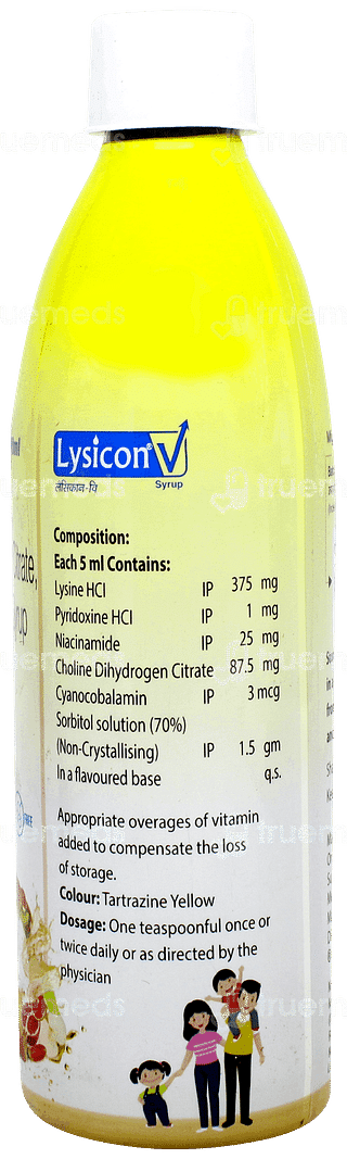 Lysicon V Mixed Fruit Flavour Sugar Free Syrup 300ml