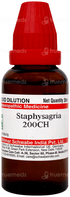 Dr Willmar Schwabe Staphysagria 200ch Dilution 30ml Dr Willmar Schwabe Staphysagria 200ch Dilution 30ml