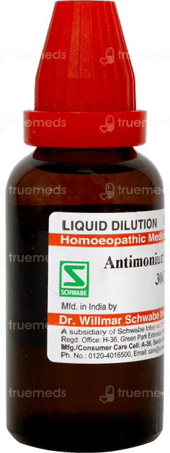 Dr Willmar Schwabe India Antimonium Tartaricum 30 Ch Dilution 30 ML
