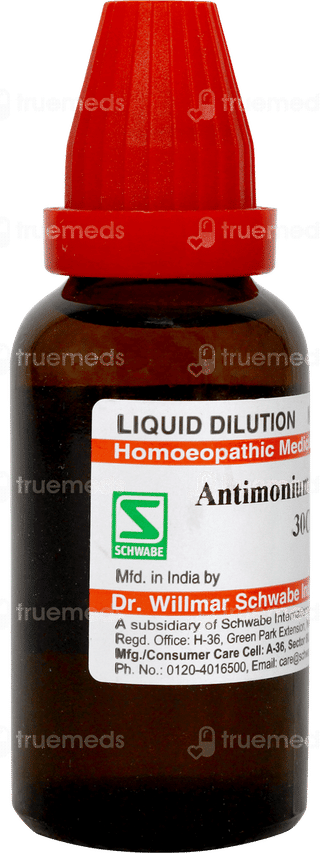 Dr Willmar Schwabe India Antimonium Tartaricum 30 Ch Dilution 30 ML