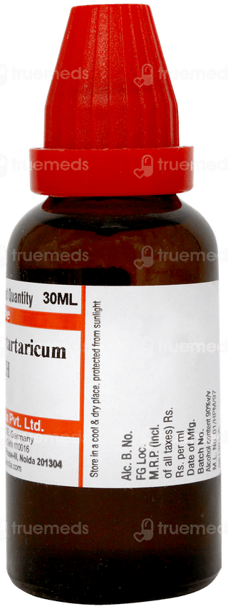 Dr Willmar Schwabe India Antimonium Tartaricum 30 Ch Dilution 30 ML