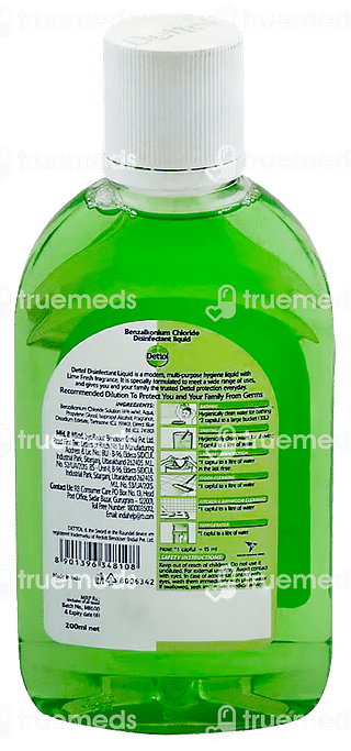 Dettol Multi Purpose Disinfectant Lime Fresh Liquid 200 ML