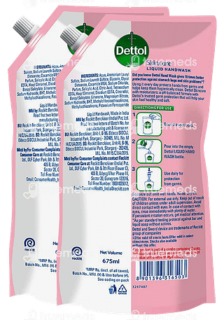 Dettol Skincare Liquid Handwash Refill Pack 675 ML Buy 1 Get 1 Free