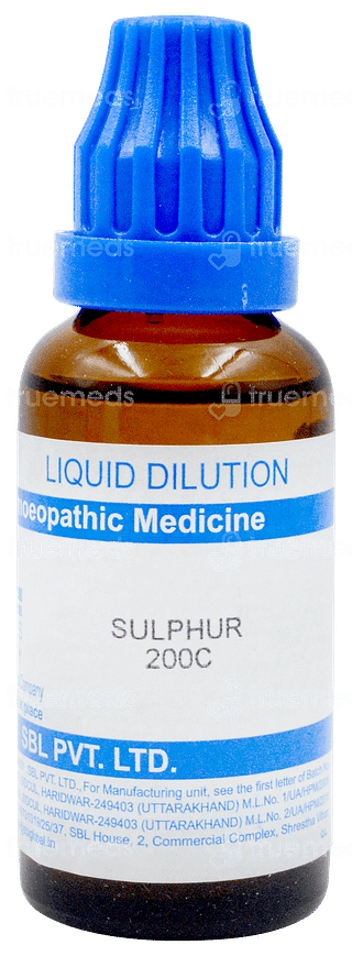 Sbl Sulphur 200c Dilution 30ml