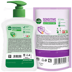 Dettol Original Liquid Handwash 200ml With Sensitive Liquid Refill 175ml Free