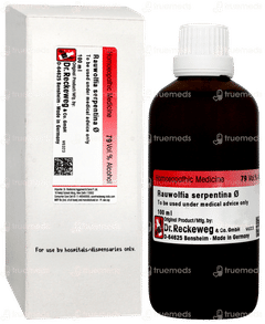 Dr Reckeweg Rauwolfia Serp Q Mother Tincture 100ml