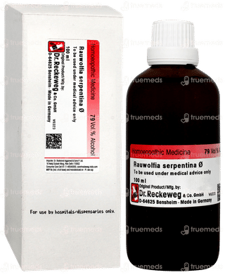 Dr Reckeweg Rauwolfia Serp Q Mother Tincture 100ml