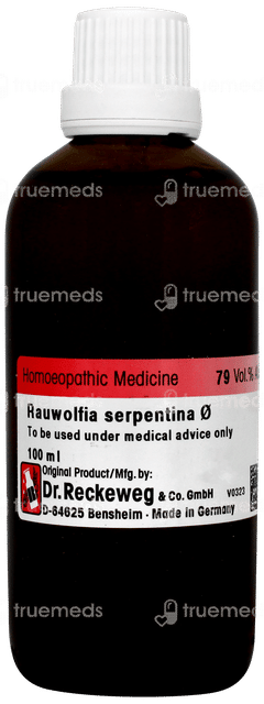 Dr Reckeweg Rauwolfia Serp Q Mother Tincture 100ml