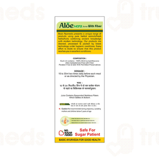 Basic Ayurveda Aloe Vera With Fiber Sugar Free Juice 1000Ml