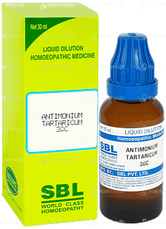 Sbl Antimonium Tartaricum 30c Dilution 30ml Sbl Antimonium Tartaricum 30c Dilution 30ml