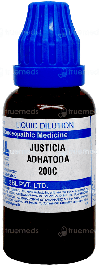 Sbl Justicia Adhatoda 200c Dilution 30ml