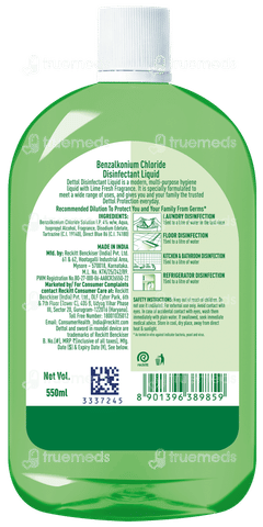 Dettol Lime Fresh Disinfectant Liquid 550ml