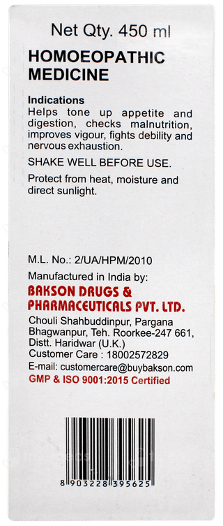Baksons Alfalfa With Ginseng Tonic 450ml