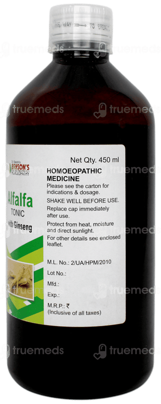 Baksons Alfalfa With Ginseng Tonic 450ml