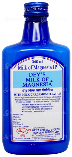 Deys Milk Of Magnesia With Milk Cardamom Flavour 340Ml