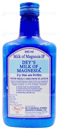 Deys Milk Of Magnesia With Milk Cardamom Flavour 340ml