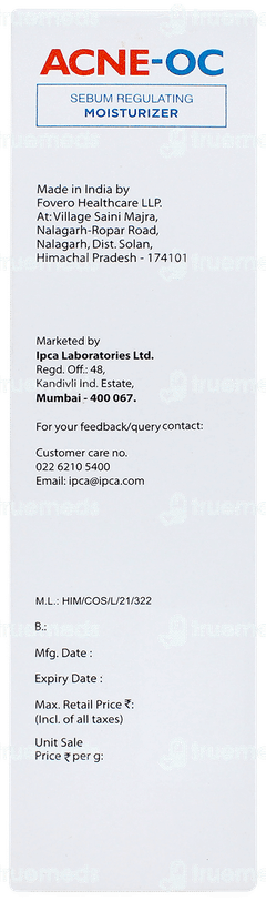 Acne Oc Sebum Regulating Moisturizer 75gm