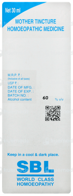 Sbl Bacopa Monnieri Brahmi Q Mother Tincture 30ml