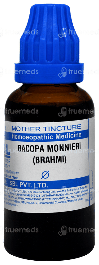 Sbl Bacopa Monnieri Brahmi Q Mother Tincture 30ml