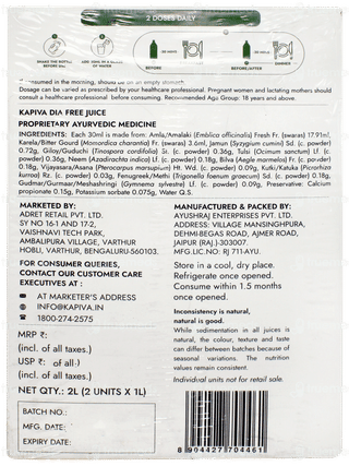 Kapiva Dia Foods Dia Free Juice 1 L Pack Of 2