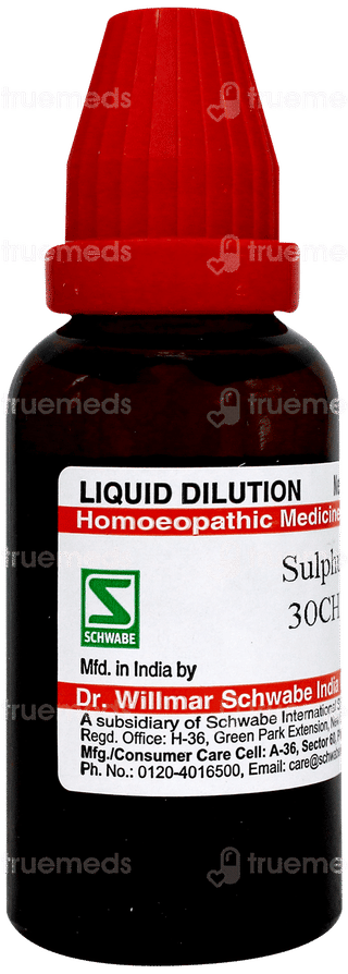 Dr Willmar Schwabe Sulphur 30Ch Dilution 30Ml