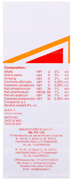 Sbl Alfalfa With Ginseng Tonic 500ml