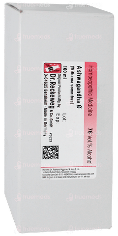 Dr Reckeweg Ashwagandha Q Mother Tincture 100ml