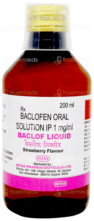 Baclof Strawberry Flavour Liquid 200ml