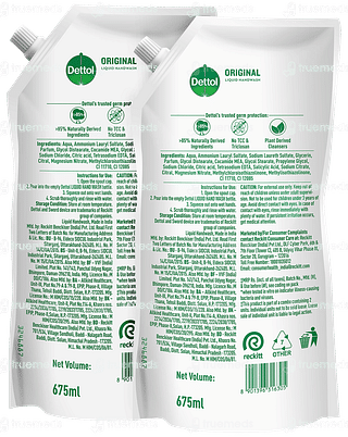 Dettol Original Refill Handwash 675ml Buy 1 Get 1 Free