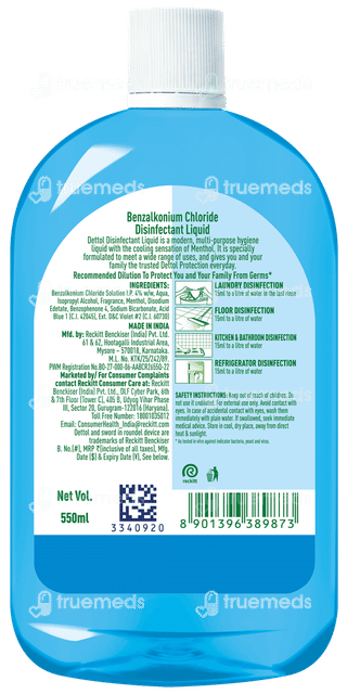 Dettol Menthol Cool Disinfectant Liquid 550ml