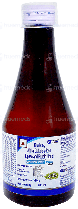 Unienzyme Plus Saunf Flavour Sugar Free Liquid 200ml