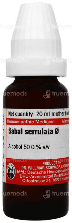 Dr Willmar Schwabe Sabal Serrulata Q Mother Tincture 20ml