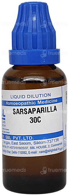 Sbl Sarsaparilla 30c Dilution 30ml Sbl Sarsaparilla 30c Dilution 30ml