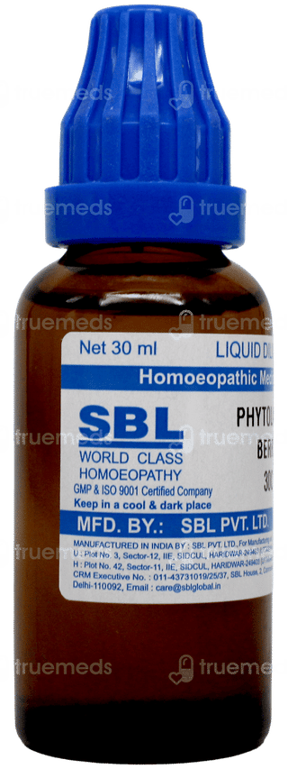 Sbl Phytolacca Berry 30c Dilution 30ml