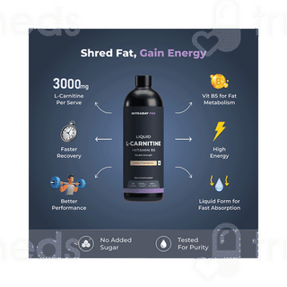 Nutrabay Pro L Carnitine + Vitamin B5 Raspberry Blast Liquid 450ml