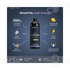 Nutrabay Pro L Carnitine + Vitamin B5 Lemon Liquid 450ml