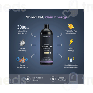 Nutrabay Pro L Carnitine + Vitamin B5 Lemon Liquid 450ml