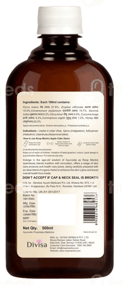 Roop Mantra Detox Apple Cider Vinegar 500Ml