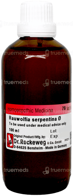 Dr Reckeweg Rauwolfia Serpentina Q Mother Tincture 100ml