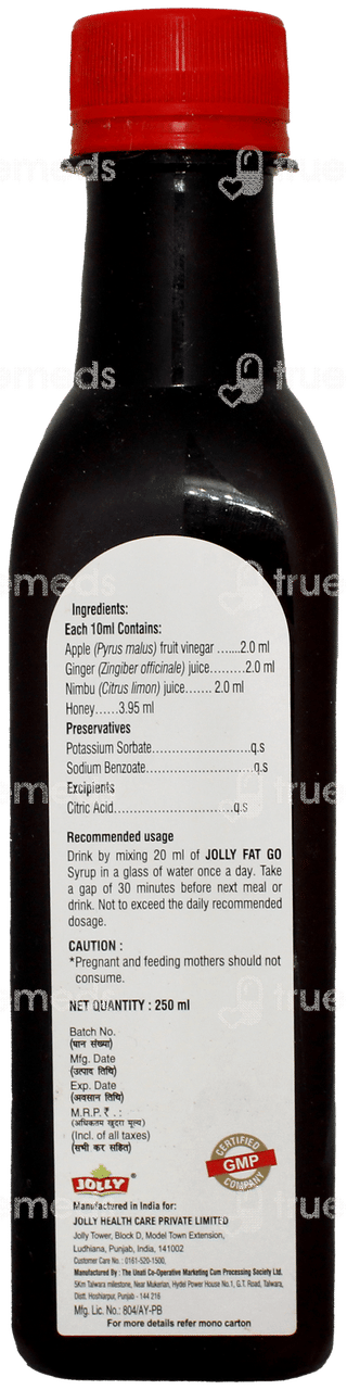 Jolly Fat Go Apple Cider Vinegar 250ml