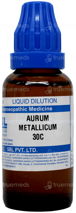 Sbl Aurum Metallicum 30c Dilution 30ml